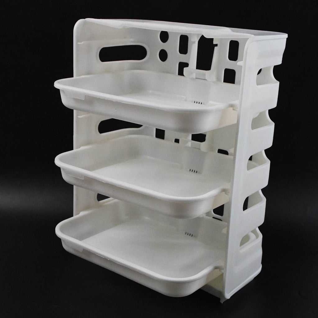 Plastic 3 Layer Wall-mounted Food Organizer Rack (1 Set) - 9XShoppy