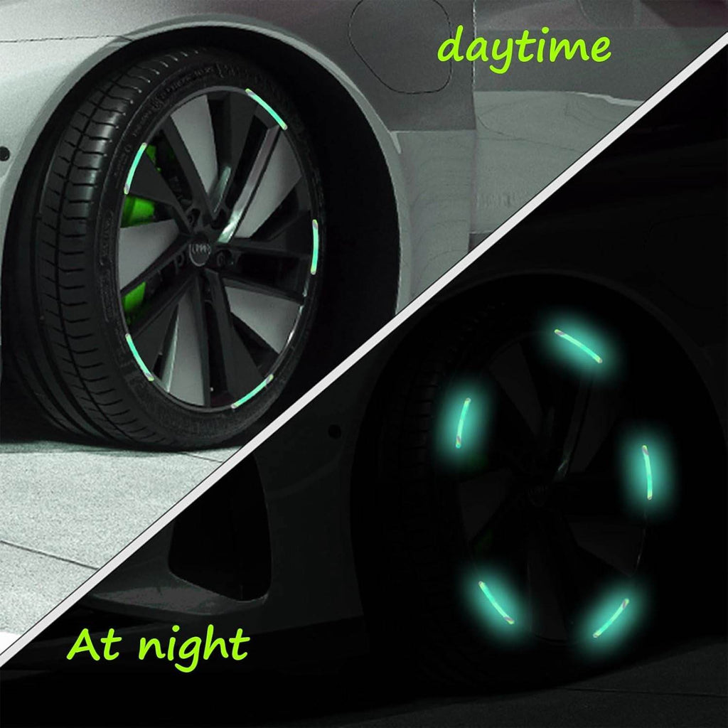 Car Wheel Hub Reflective Car Stickers Night Warning Stickers (20 Pcs Set Multicolored) - 9XShoppy