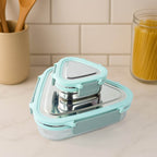 Ganesh Trinity 2-piece Stainless Steel Triangle Lunch Box Set - 9XShoppy