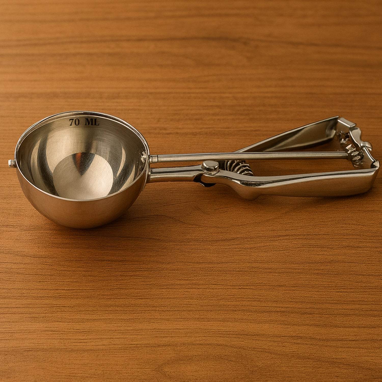 Premium Stainless Steel Ice Cream Scoop With Trigger Release Approx 70 Ml Capacity - 9XShoppy