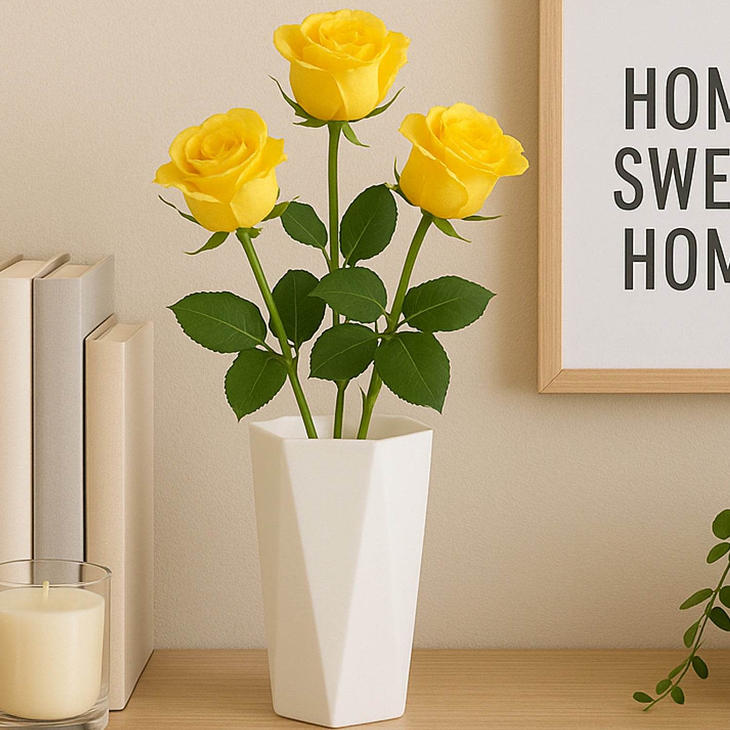 Modern Geometric Hexagon Plastic Flower Vase (1 Pc) - 9XShoppy