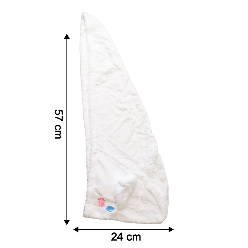 Premium Soft Microfiber Hair Drying Towel Wrap With Button (1 Pc)