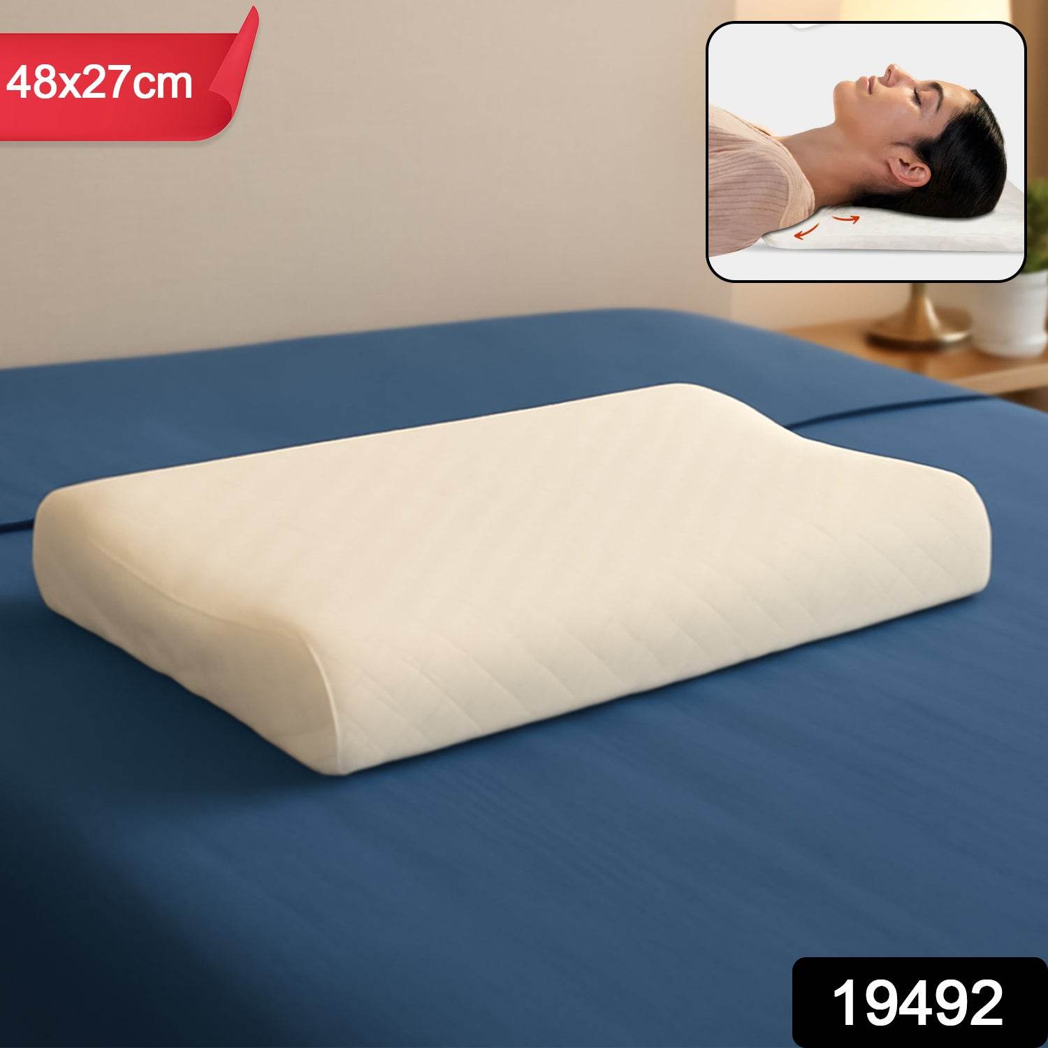 Premium Orthopedic Memory Foam Cervical Pillow (48x27cm 1 Pc) - 9XShoppy