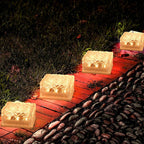 8557solar Ice Cube Shaped Garden Light Ice Cube Shaped Garden Warm Light Outdoor Solar Garden Decorative Lights For Walkway Pathway Backyard Christmas Decoration Parties - 9XShoppy