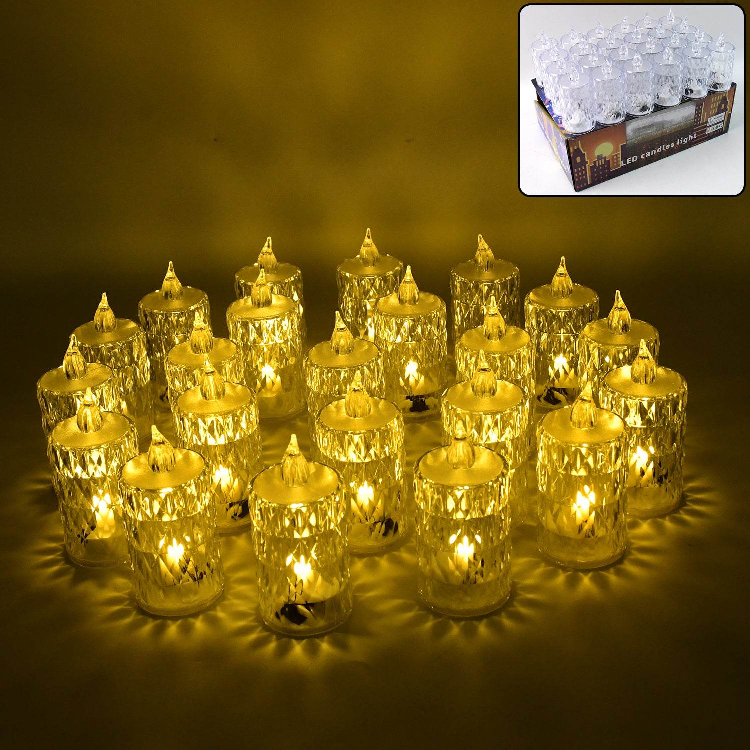 Flameless And Smokeless Decorative Candles Led Tea Light Diwali (24 Pcs Set) - 9XShoppy