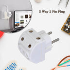 5-way 2 Pin Multi-plug Socket Converter (1 Pc) - 9XShoppy