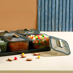 Liger Multipurpose Transparent Spice Jar Set With Tray And Lids 400ml Approx (6 Pc) - 9XShoppy