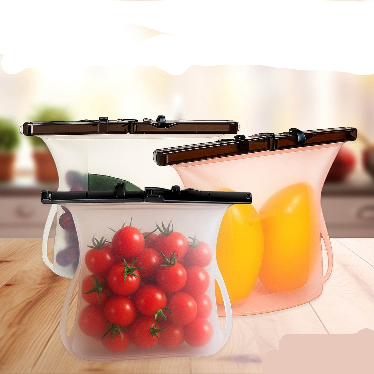 5985 Reusable Silicone Food Storage Bag 3 Bag Set Leakproof Lock Reusable Flat Bottom Freezer Bags Sandwich Bags Silicone Food Grade Kids Snack Bags Bpa Free Microwave Dishwasher Safe - 9XShoppy