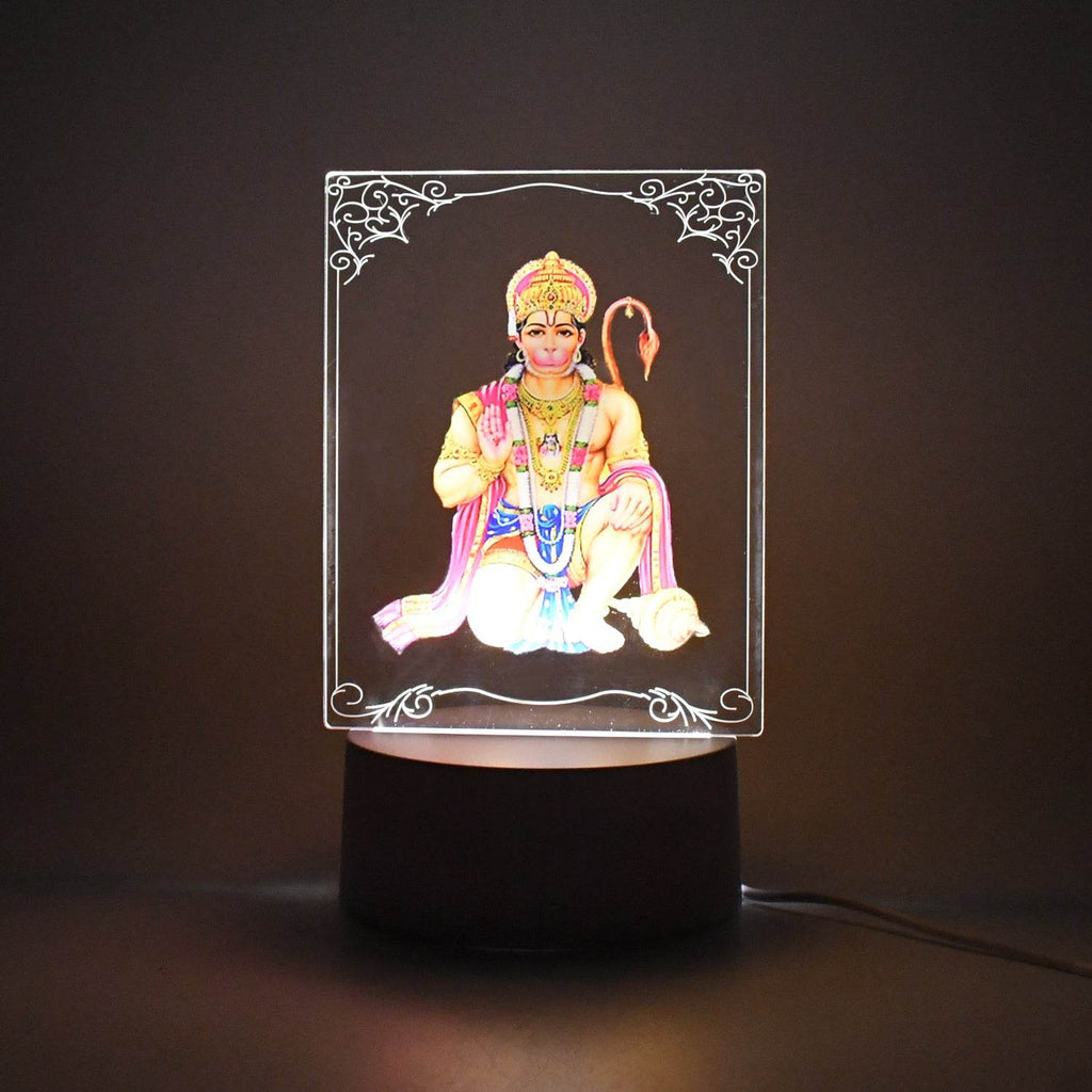 Beautiful 3d Lord Hanuman Frame With Soft White Light (1 Pc) - 9XShoppy