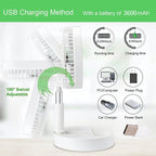 7206 Telescopic Electric Desktop Fan Height Adjustable Foldable Portable For Travelcarry Silent Table Top Personal Fan For Bedside Office Table (Battery Not Include) - 9XShoppy