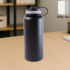 Black Stainless Steel Double Wall Vacuum-insulated Drink Water Bottle (1000 Ml) - 9XShoppy
