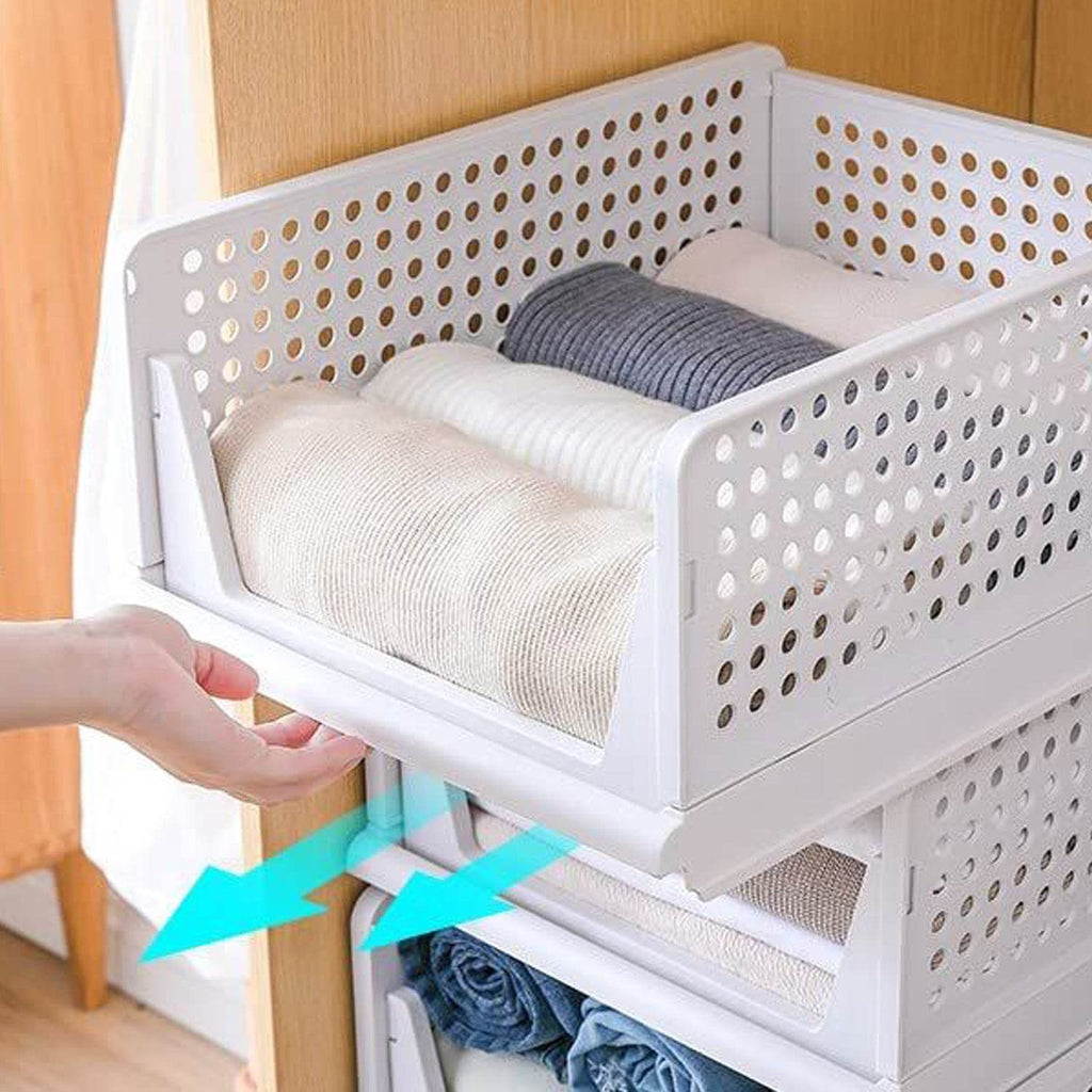 7732 3 Layer Clothes Organizer For Wardrobe Cupboard Organizer For Clothes Foldable And Stackable Closet Organizer Drawer Organizer For Clothes Multi Purpose Plastic Drawer - 9XShoppy