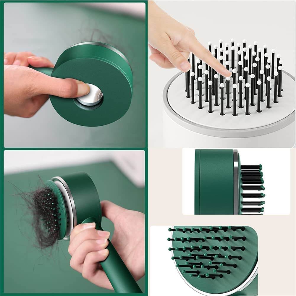 6034 Air Cushion Massage Brush Airbag Massage Comb With Long Handle Self-cleaning Hair Brush Detangling Anti-static For All Hair - 9XShoppy